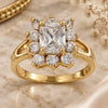 Oro Laminado Multi Stone Ring, Gold Filled Style with White Cubic Zirconia, Polished, Golden Finish, 5.055.008.06 (Size 6)