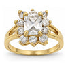 Oro Laminado Multi Stone Ring, Gold Filled Style with White Cubic Zirconia, Polished, Golden Finish, 5.055.008.06 (Size 6)