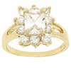 Oro Laminado Multi Stone Ring, Gold Filled Style with White Cubic Zirconia, Polished, Golden Finish, 5.055.008.06 (Size 6)