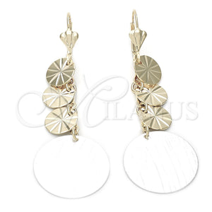 Oro Laminado Long Earring, Gold Filled Style Polished, Two Tone, 02.25.0030