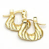 Oro Laminado Children Hoop, Gold Filled Style Diamond Cutting Finish, Golden Finish, 96.009
