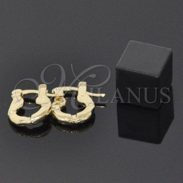 Oro Laminado Children Hoop, Gold Filled Style Diamond Cutting Finish, Golden Finish, 5.159.080