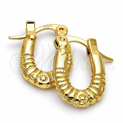 Oro Laminado Children Hoop, Gold Filled Style Diamond Cutting Finish, Golden Finish, 5.159.074