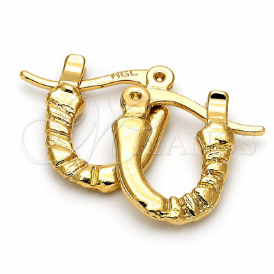 Oro Laminado Children Hoop, Gold Filled Style Diamond Cutting Finish, Golden Finish, 5.159.082