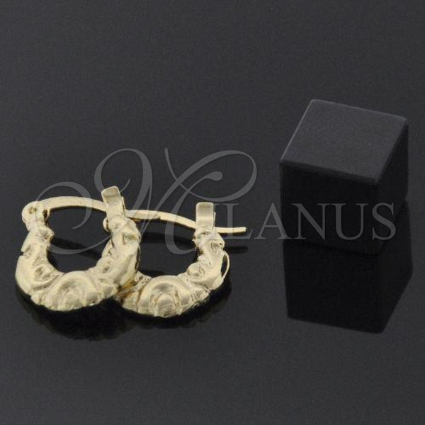 Oro Laminado Children Hoop, Gold Filled Style Diamond Cutting Finish, Golden Finish, 5.159.069