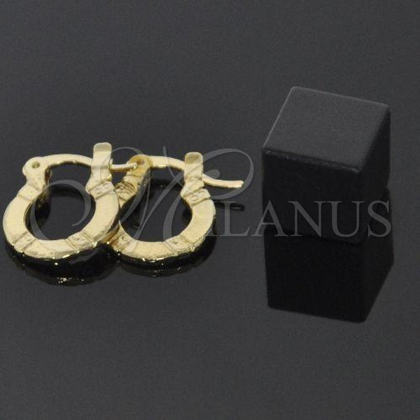 Oro Laminado Children Hoop, Gold Filled Style Diamond Cutting Finish, Golden Finish, 5.159.073