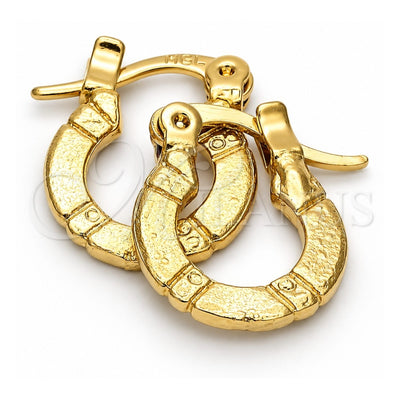 Oro Laminado Children Hoop, Gold Filled Style Diamond Cutting Finish, Golden Finish, 5.159.073