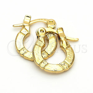 Oro Laminado Children Hoop, Gold Filled Style Diamond Cutting Finish, Golden Finish, 5.159.073