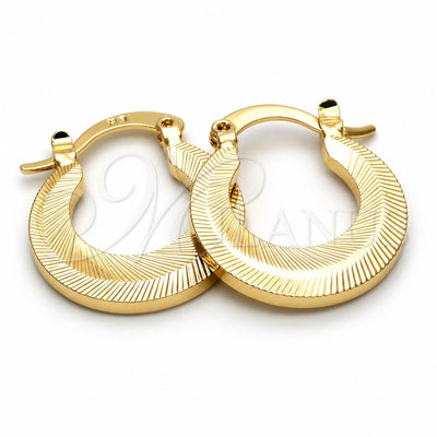 Oro Laminado Small Hoop, Gold Filled Style Diamond Cutting Finish, Golden Finish, 5.157.028