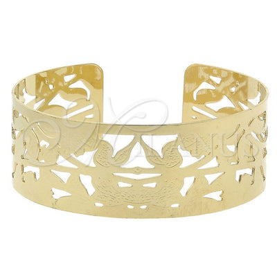 Oro Laminado Individual Bangle, Gold Filled Style Leaf Design, Diamond Cutting Finish, Golden Finish, 5.232.011 for wholesale, main product view