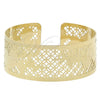 Oro Laminado Individual Bangle, Gold Filled Style Flower Design, Diamond Cutting Finish, Golden Finish, 5.232.009 (25 MM Thickness, One size fits all)