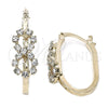 Oro Laminado Medium Hoop, Gold Filled Style Infinite Design, with White Cubic Zirconia, Polished, Golden Finish, 5.140.012