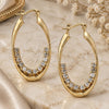 Oro Laminado Medium Hoop, Gold Filled Style with White Cubic Zirconia, Polished, Golden Finish, 5.141.015