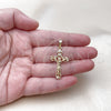 Oro Laminado Religious Pendant, Gold Filled Style Crucifix Design, Polished, Golden Finish, 5.191.017