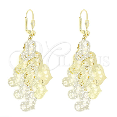 Oro Laminado Chandelier Earring, Gold Filled Style Heart Design, Polished, Golden Finish, 5.094.010 for wholesale, main product view