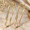 Oro Laminado Medium Hoop, Gold Filled Style with White Cubic Zirconia, Polished, Golden Finish, 5.140.011