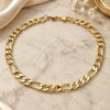 Oro Laminado Basic Anklet, Gold Filled Style Figaro Design, Polished, Golden Finish, 5.222.011.12 (200 Gauge, 08 MM Thickness, 12 Inches Length)