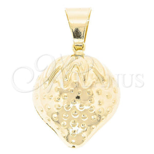 Oro Laminado Fancy Pendant, Gold Filled Style Strawberry Design, Polished, Golden Finish, 45.015