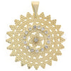 Oro Laminado Fancy Pendant, Gold Filled Style Sun Design, with White Cubic Zirconia, Polished, Golden Finish, 45.021