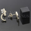 Oro Laminado Stud Earring, Gold Filled Style with White Cubic Zirconia, Polished, Golden Finish, 02.63.2248