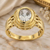 Oro Laminado Multi Stone Ring, Gold Filled Style with White Cubic Zirconia, Polished, Golden Finish, 5.165.019.06 (Size 6)