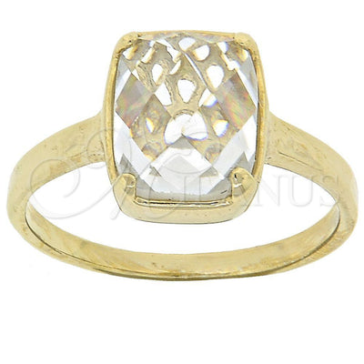 Oro Laminado Multi Stone Ring, Gold Filled Style with White Cubic Zirconia, Polished, Golden Finish for wholesale, main product view
