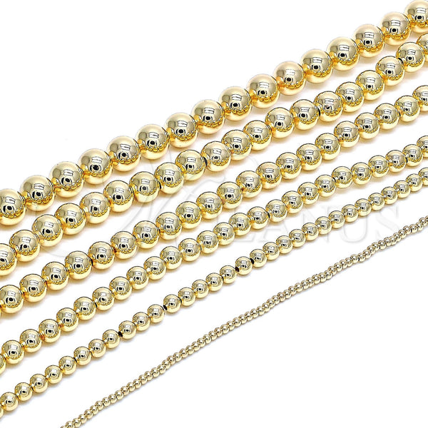 Oro Laminado Bead, Gold Filled Style Ball Design, Polished, Golden Finish, 5.234.028.03.100