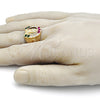Oro Laminado Mens Ring, Gold Filled Style Guadalupe Design, with Multicolor Cubic Zirconia, Polished, Golden Finish, 5.178.005.09 (Size 9)