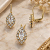 Oro Laminado Earring and Pendant Adult Set, Gold Filled Style with White Cubic Zirconia, Polished, Golden Finish, 5.058.014