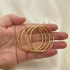 Oro Laminado Semanario Bangle, Gold Filled Style Polished, Golden Finish, 5.232.004.02 (04 MM Thickness, One size fits all)