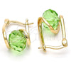 Oro Laminado Small Hoop, Gold Filled Style Spiral Design, with Peridot Crystal, Polished, Golden Finish, 5.120.018