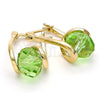 Oro Laminado Small Hoop, Gold Filled Style Spiral Design, with Peridot Crystal, Polished, Golden Finish, 5.120.018
