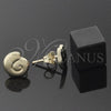 Oro Laminado Stud Earring, Gold Filled Style Spiral and Spiral Design, Diamond Cutting Finish, Golden Finish, 5.127.036 *PROMO*