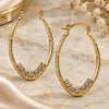 Oro Laminado Medium Hoop, Gold Filled Style with White Cubic Zirconia, Diamond Cutting Finish, Golden Finish, 5.141.002