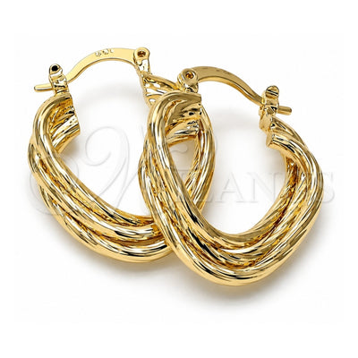 Oro Laminado Small Hoop, Gold Filled Style Brushed Finish, Golden Finish, 5.147.010