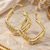 Oro Laminado Small Hoop, Gold Filled Style Twist Design, Diamond Cutting Finish, Golden Finish, 5.147.009