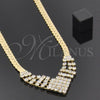 Oro Laminado Fancy Necklace, Gold Filled Style with White Cubic Zirconia, Polished, Golden Finish, 5.011.003 (0.50 Gauge, 04 MM Thickness, 20 Inches Length)