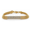 Oro Laminado Fancy Bracelet, Gold Filled Style with White Cubic Zirconia, Polished, Golden Finish, 5.011.010 (07 MM Thickness, 8 Inches Length)