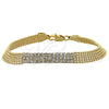 Oro Laminado Fancy Bracelet, Gold Filled Style with White Cubic Zirconia, Polished, Golden Finish, 5.011.010 (07 MM Thickness, 8 Inches Length)