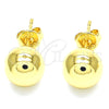 Oro Laminado Stud Earring, Gold Filled Style Ball Design, Polished, Golden Finish, 5.128.013