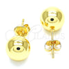 Oro Laminado Stud Earring, Gold Filled Style Ball and Hollow Design, Polished, Golden Finish, 5.128.013