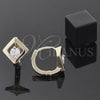 Oro Laminado Huggie Hoop, Gold Filled Style with White Cubic Zirconia, Polished, Golden Finish, 5.132.028