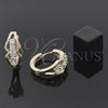 Oro Laminado Huggie Hoop, Gold Filled Style with White Cubic Zirconia, Polished, Golden Finish, 97.026