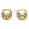 Oro Laminado Children Hoop, Gold Filled Style Heart Design, Polished, Golden Finish, 02.63.0415.16