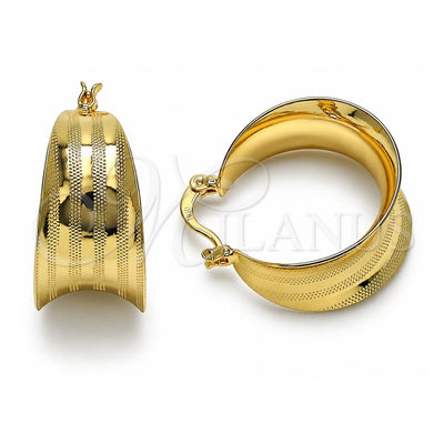 Oro Laminado Small Hoop, Gold Filled Style Diamond Cutting Finish, Golden Finish, 5.150.019.1