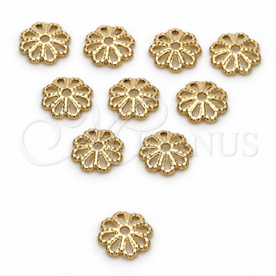 Oro Laminado Cap, Gold Filled Style Flower Design, Polished, Golden Finish, 5.234.021