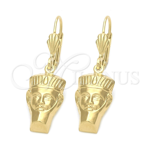 Oro Laminado Dangle Earring, Gold Filled Style Polished, Golden Finish, 02.63.2258