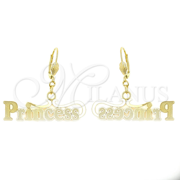 Oro Laminado Dangle Earring, Gold Filled Style Polished, Golden Finish, 84.018