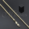 Oro Laminado Basic Necklace, Gold Filled Style Box Design, Polished, Golden Finish, 5.222.037.18 (03 MM Thickness, 18 Inches Length)