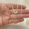 Oro Laminado Basic Necklace, Gold Filled Style Box Design, Polished, Golden Finish, 5.222.038.18 (02 MM Thickness, 18 Inches Length)